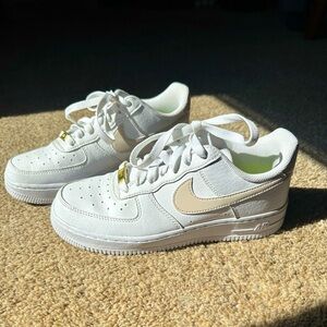 Nike AF1 size 7 white with tan